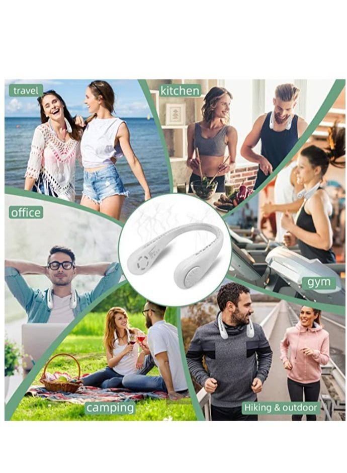 Portable Bladeless Neck Fan Rechargeable, Hands Free Personal Neck Fans for Women Men Kids Boys Girls Summer Birthday Gifts - Image 1