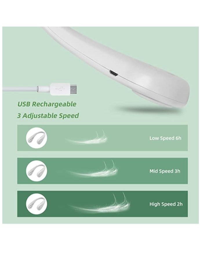 Portable Bladeless Neck Fan Rechargeable, Hands Free Personal Neck Fans for Women Men Kids Boys Girls Summer Birthday Gifts - Image 5