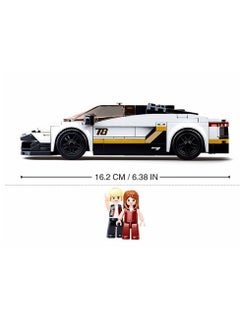 Sluban Sluban - Model Bricks White Italian Sports Car Bricks Set 276 Pieces - M38-B0957  - Image 4