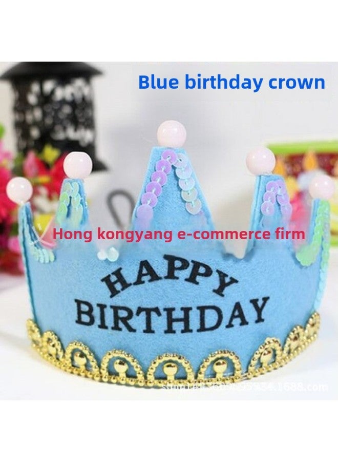 Crown Party Decorative Hat Luminous Birthday Hat Cake Hat Baby Year-old Decoration Decoration Headband-Color:Birthday Hat Mixed (Old) - Image 4