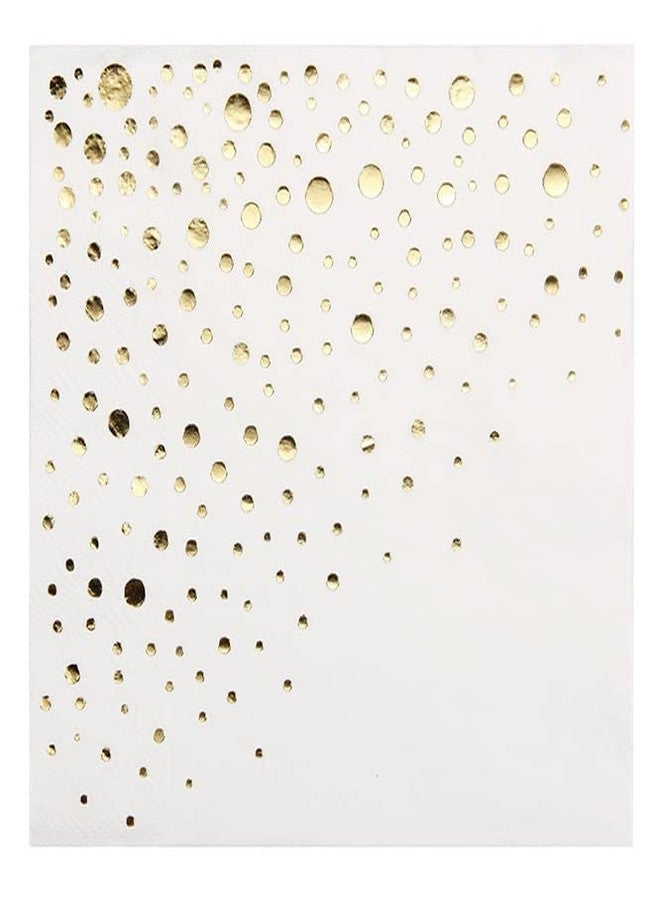 The Essential Concierge Stylish White and Gold Napkins for Party - 6.5 x 6.5 Inch Gold Lunch Napkins - 50 White and Gold Paper Napkins - 3-Ply Gold Luncheon Napkins - Wedding Napkins or Gold Bridal Shower Napkins - Image 4