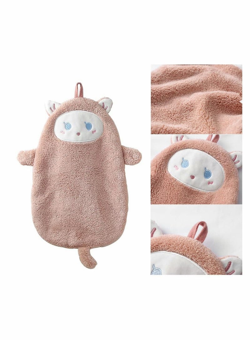 4 Pack Hanging Hand Towel, Children Cartoon Towels, Soft Coral Velvet Absorbent Dishcloth Ultra, Fast Drying Hang Towel for Kitchen Bathroom - Image 2