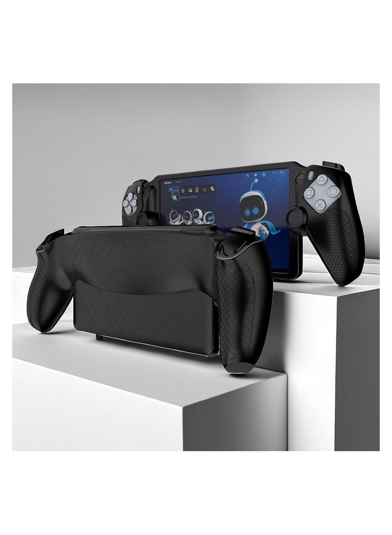 Excefore Case Compatible with PlayStation Portal Remote Player, Case for Sony PlayStation Portal, Full Protective Anti-Scratch Handheld Silicone Case, Silicone Material - Black - Image 3