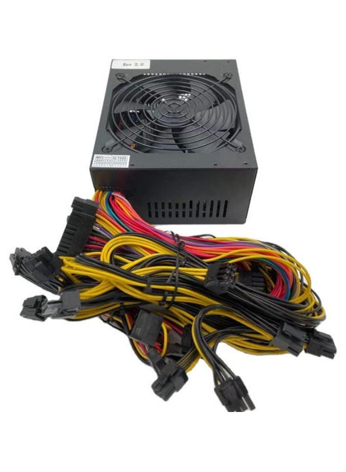 EUROMAX POWER 1800W 90plus Gold ATX Non Modular Mining PC Power Supply Supports 6 Graphics Card 180-270V Power Supply Mining Machine Support