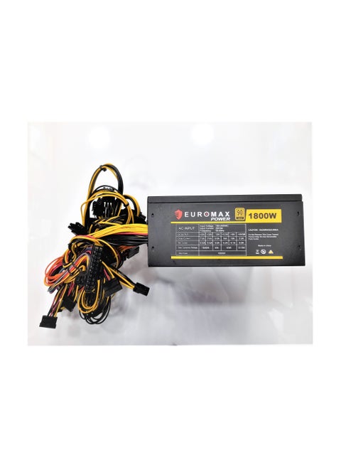 EUROMAX POWER 1800W 90plus Gold ATX Non Modular Mining PC Power Supply Supports 6 Graphics Card 180-270V Power Supply Mining Machine Support