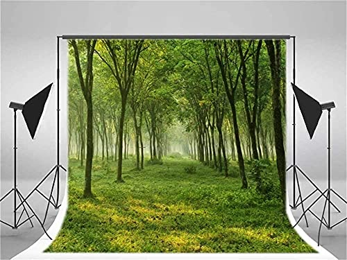 AOFOTO 6x6ft Spring Forest Trees Backdrops for YouTube Videos Nature Country Grass Ground Photography Studio Props Natural Scenery Green Woods Background Girl Boy Adult Art Portrait Photo Shoot Vinyl - Image 2