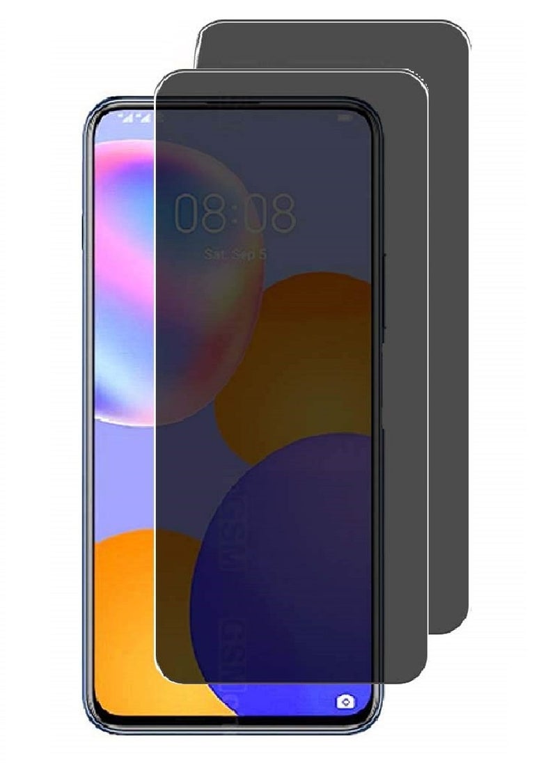 we3 2 Pieces Tempered Glass Screen Protector Anti-Spy Privacy Designed For Huawei Y9a Full Glue Edge to Edge Full Screen Coverage And Bubble Free - Image 1