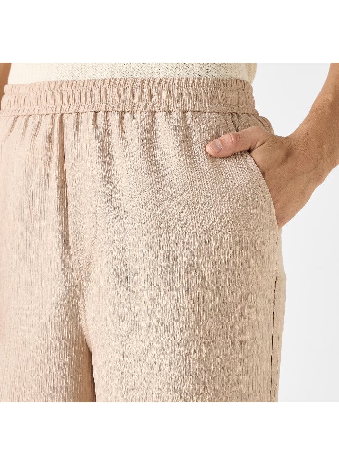 Iconic Iconic Textured Relaxed Fit Pants with Flexi Waist and Pockets  - Image 2