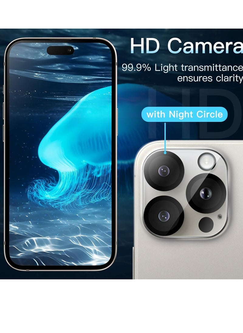 Raxoom Camera Lens Protector for iPhone 15 Pro 6.1-Inch and iPhone 15 Pro Max 6.7-Inch, 9H Tempered Glass, Anti-Scratch, Case Friendly, Does Not Affect Night Shots, HD Clear, 3-Pack - Image 5