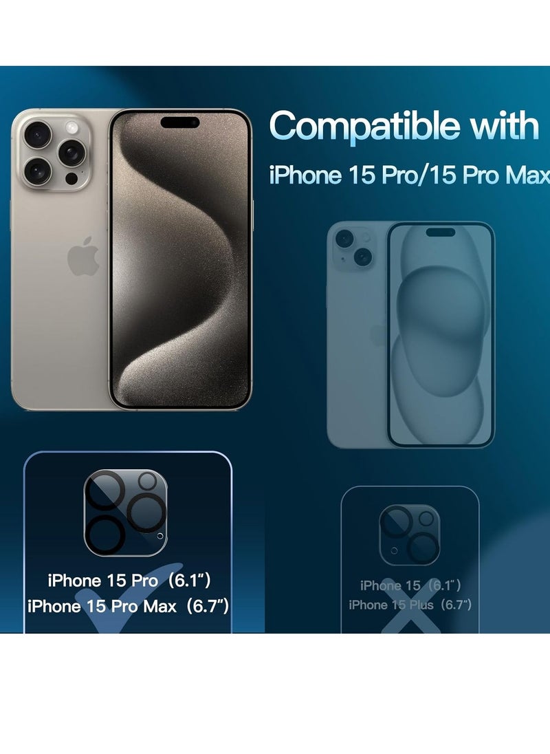 Raxoom Camera Lens Protector for iPhone 15 Pro 6.1-Inch and iPhone 15 Pro Max 6.7-Inch, 9H Tempered Glass, Anti-Scratch, Case Friendly, Does Not Affect Night Shots, HD Clear, 3-Pack - Image 2