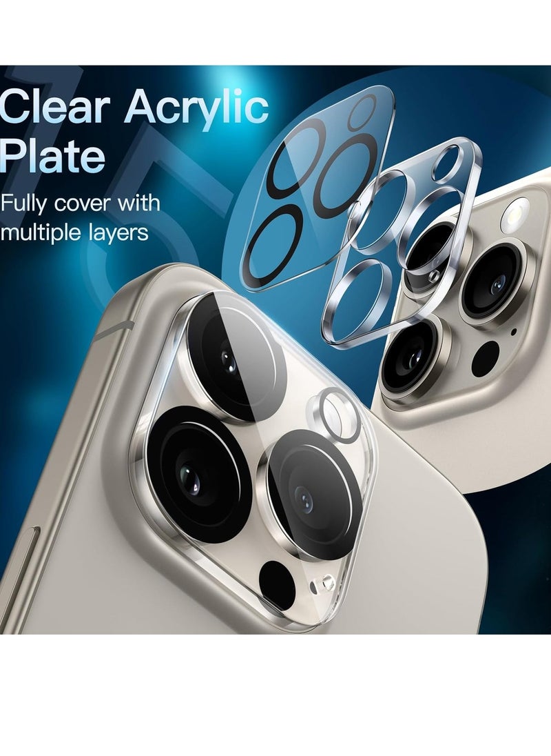 Raxoom Camera Lens Protector for iPhone 15 Pro 6.1-Inch and iPhone 15 Pro Max 6.7-Inch, 9H Tempered Glass, Anti-Scratch, Case Friendly, Does Not Affect Night Shots, HD Clear, 3-Pack - Image 3