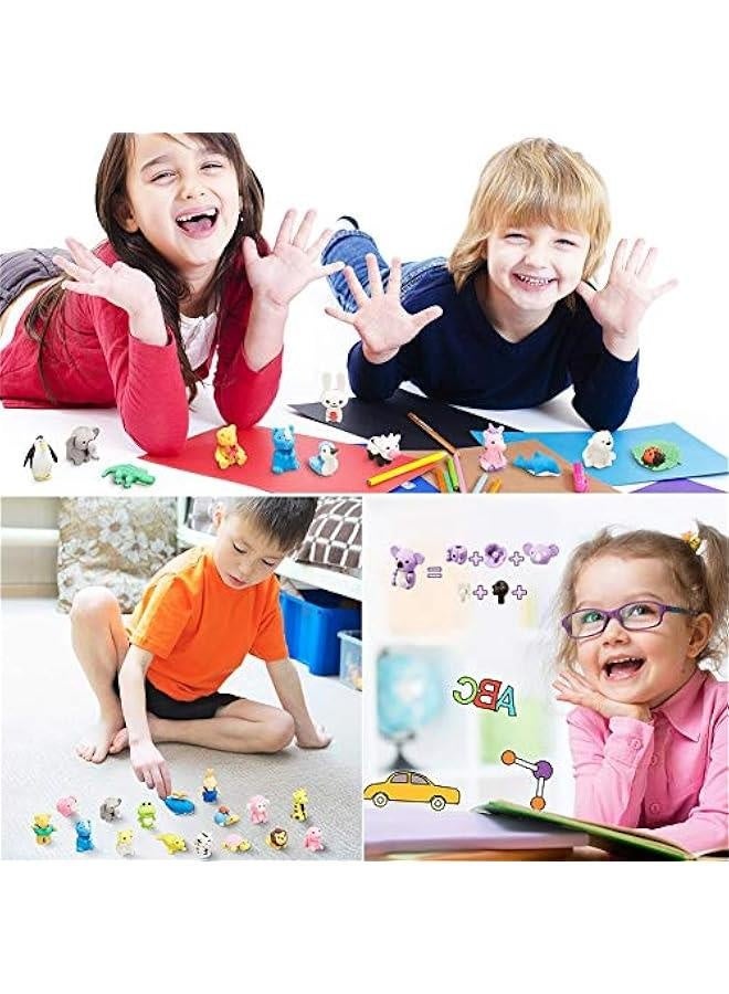 Generic 46Pcs Animal Erasers Desk Pets for Kids Animal Pencil Erasers Bulk Puzzle Erasers Toys Gifts for Classroom Prizes,Game Reward,Treasure Box, Egg Fillers,Goodie Bag Stuffers,Party Favors  - Image 3