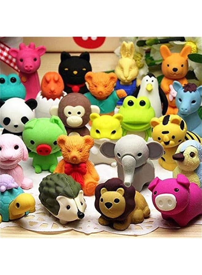 Generic 46Pcs Animal Erasers Desk Pets for Kids Animal Pencil Erasers Bulk Puzzle Erasers Toys Gifts for Classroom Prizes,Game Reward,Treasure Box, Egg Fillers,Goodie Bag Stuffers,Party Favors  - Image 1