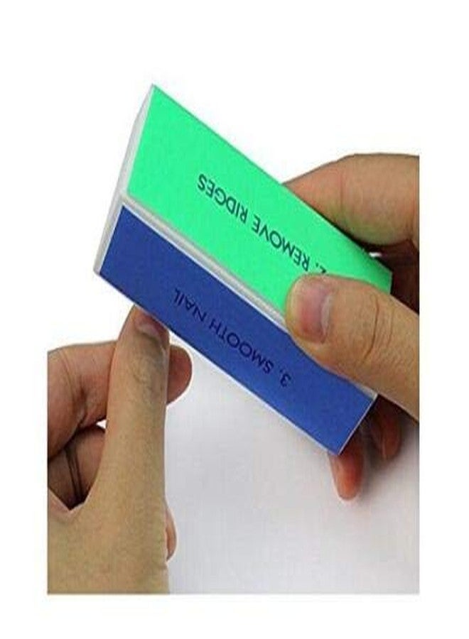 Quupy 4 Way Nail Buffer Block - File,Smooth,Shine-Nail Polisher Sponge Emery Board Nail Art Care Buffing Buffer Mini Manicure Sanding Blocks Shine Pedicure Tool For Women Lady(Random Color,10 PCS) - Image 3