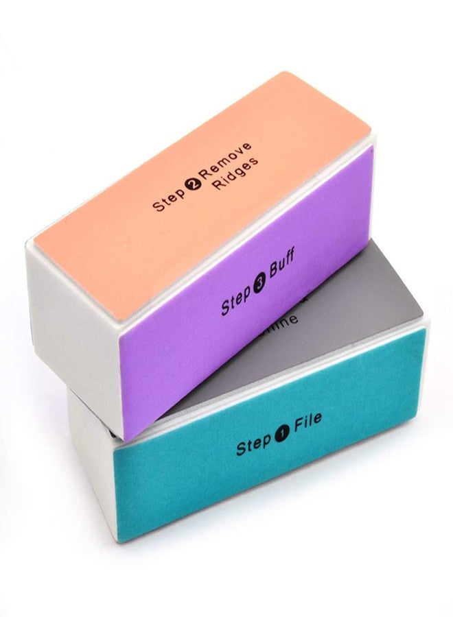 Quupy 4 Way Nail Buffer Block - File,Smooth,Shine-Nail Polisher Sponge Emery Board Nail Art Care Buffing Buffer Mini Manicure Sanding Blocks Shine Pedicure Tool For Women Lady(Random Color,10 PCS) - Image 1