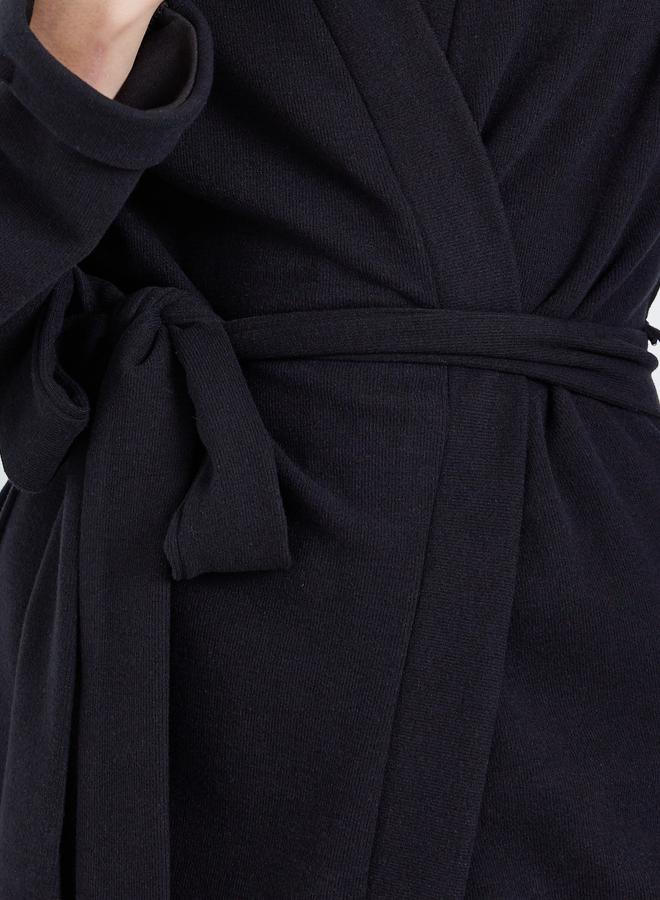 Styli Women Black Longline Belted Cardigan and Pants Co-Ords - Image 4