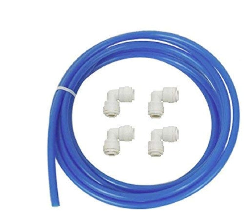 CHIRAG DISTRIBUTION Ro Food Grade 10 Mtrs Pipe Tube 1/4" for All Types of Water Purifier (Blue) and 4PCS 1/4 LBOW Connector - Image 5