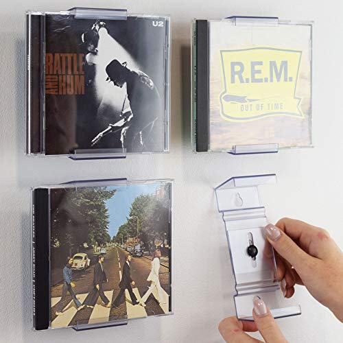 CollectorMount CD Mount 3 Pack Shelf Stand and Wall Mount Display Invisible and Adjustable - Image 1