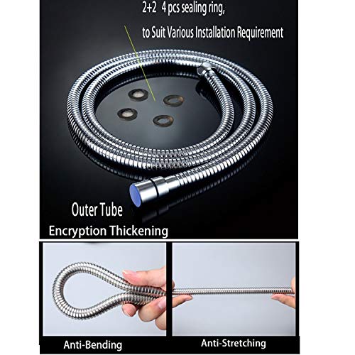 Mawson 1.5 Meter Flexible 304 Grade Stainless Steel Shower Tube Chrome Finish (Pack of 2) - Image 4