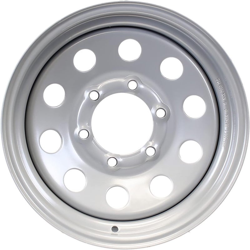 eCustomRim جنط عجلة مقطورة eCustomRim 15X6 6 لوج على 5.5 بوصة. فضي مودولار 2830 رطل. - Image 1