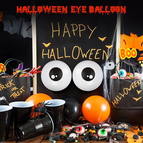 NUOBESTY 100pcs Halloween Eyeball Latex Balloons Party Supplies Halloween Decorations Funny Balloons Eyeball Eye Party Balloon Arch Kit Large Balloon - Image 5