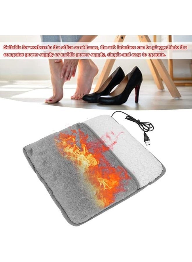 مدفأة قدم كهربائية تعمل بمنفذ USB، وسادة تدفئة شتوية دافئة للقدمين، وسادة كهربائية مريحة للقدمين، قابلة للغسل، مصنوعة من الصوف الناعم، مناسبة للرجال والنساء - Image 5