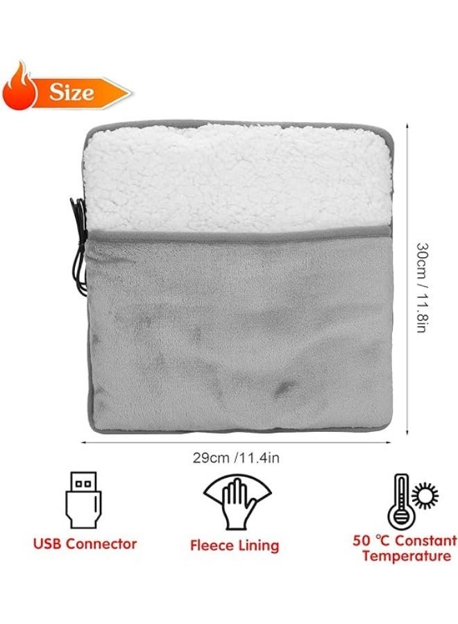 مدفأة قدم كهربائية تعمل بمنفذ USB، وسادة تدفئة شتوية دافئة للقدمين، وسادة كهربائية مريحة للقدمين، قابلة للغسل، مصنوعة من الصوف الناعم، مناسبة للرجال والنساء - Image 3