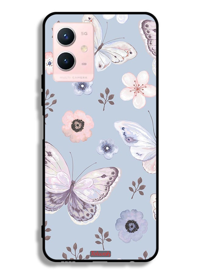 Tolwak Vivo Y33s 5G Protective Case Cover Butterflies And Flowers - Image 2