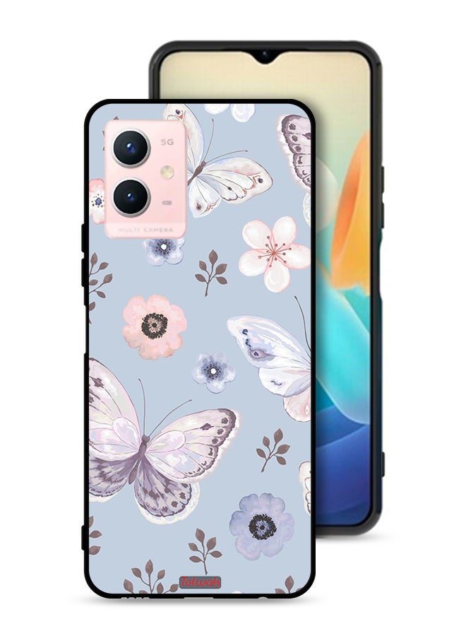 Tolwak Vivo Y33s 5G Protective Case Cover Butterflies And Flowers - Image 1