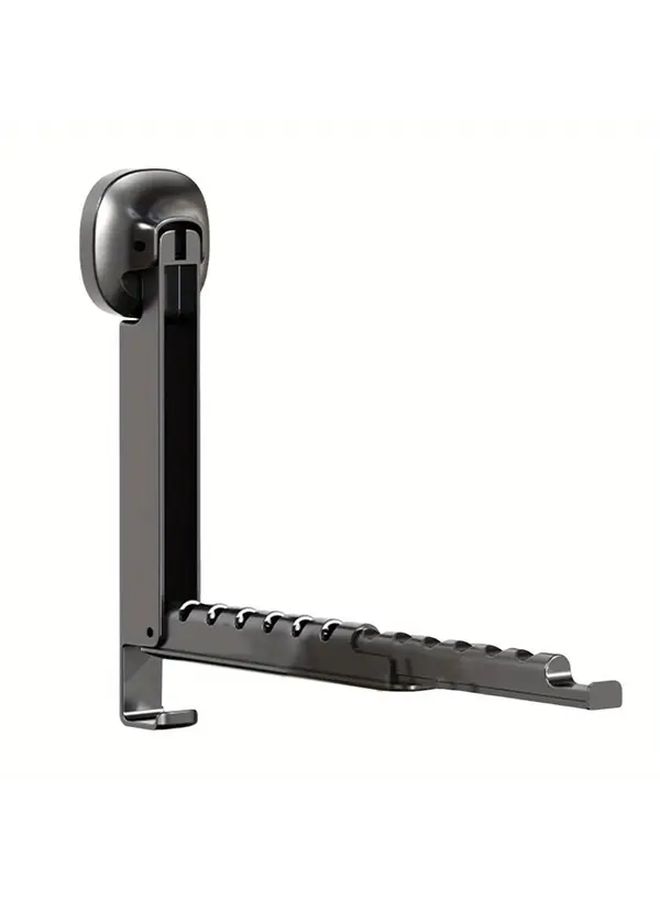 Grey Portable Foldable Clothes Drying Rack Over The Door No Drill Installation Space Saving Hanging Hooks - Image 5