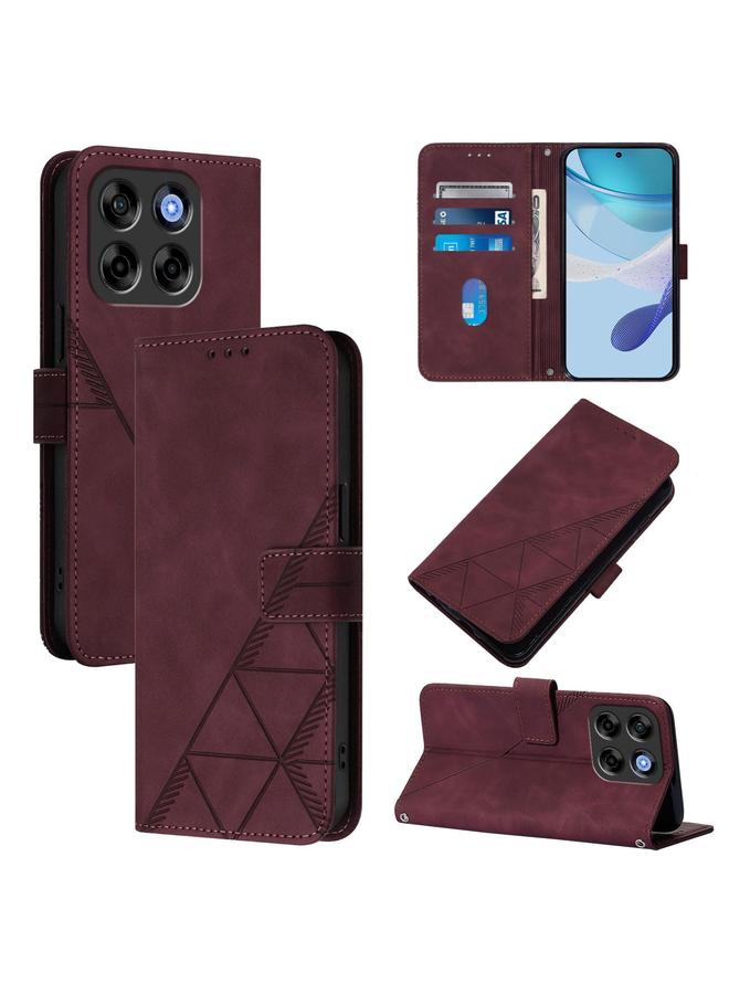The Bros Case For ZTE Blade V70 Vita / V70 Design Crossbody 3D Embossed Flip Leather Phone Case