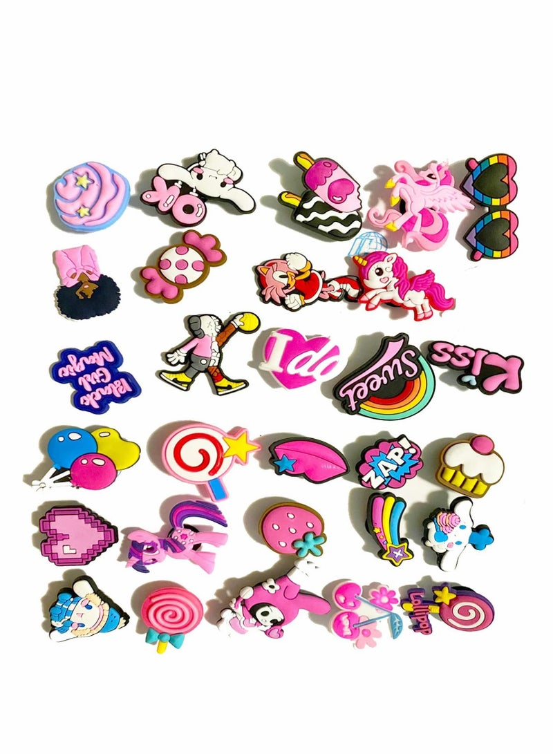 Y&D Shoe Decoration Charms, Jibbitz Charms Croc Accessories PVC for Crocs Shoes & Bracelets Wristband Party Gifts Christmas Gift Adult Girls Women Kids, 30 Pcs Random - Image 3