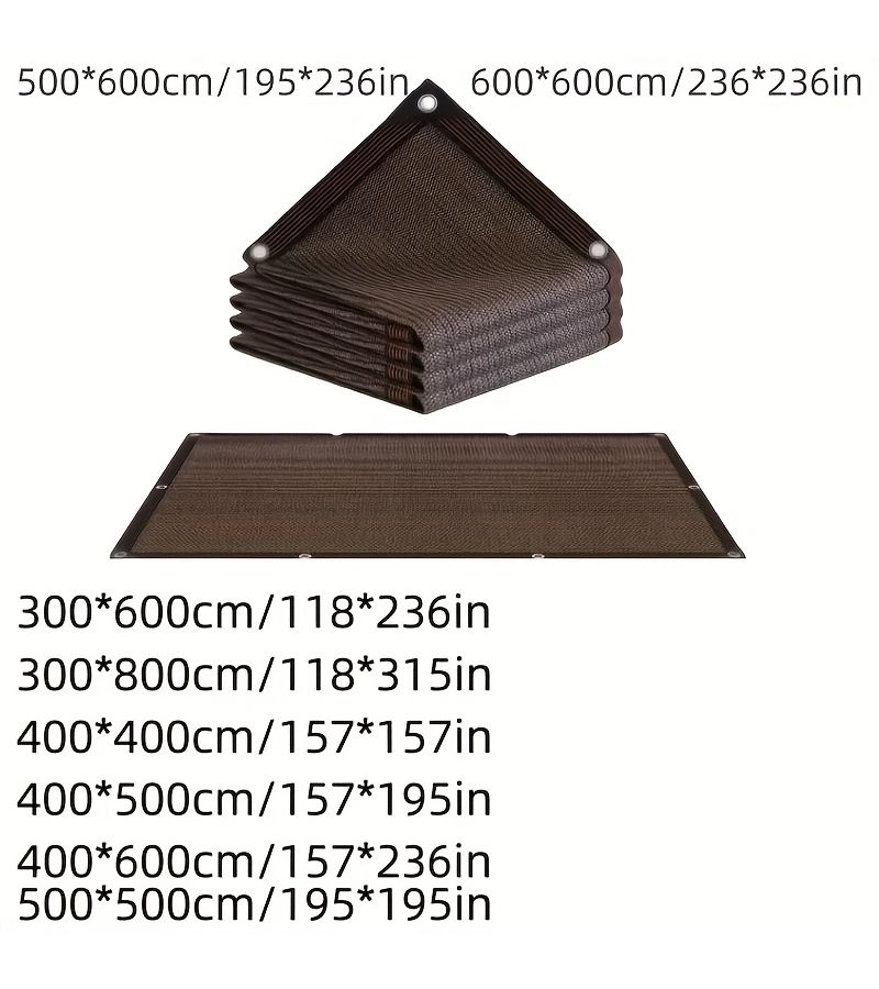 Brown High Density Polyethylene Hdpe Shade Cloth 157.48x157.48 Inch 81 90 Percent UV Block Canopy Cover For Gazebos Terraces Garden Canopies Balconies Decks Semi Design Brown Tones Compatible With Clear Panels Durable Easy Installation - Image 3