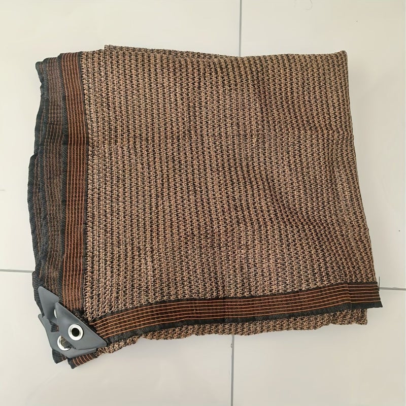 Brown High Density Polyethylene Hdpe Shade Cloth 157.48x157.48 Inch 81 90 Percent UV Block Canopy Cover For Gazebos Terraces Garden Canopies Balconies Decks Semi Design Brown Tones Compatible With Clear Panels Durable Easy Installation - Image 4