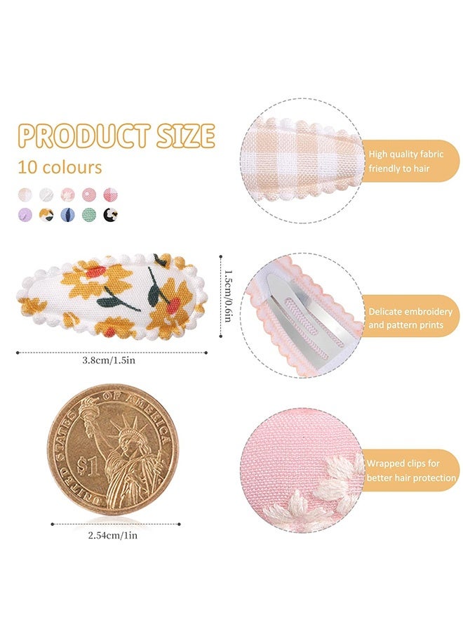 GD 20 PCS Baby Hair Clips, Toddler Barrettes Floral Print Non Slip Snap Clips, Cute Hair Accessories for Girls and Infants - Image 2