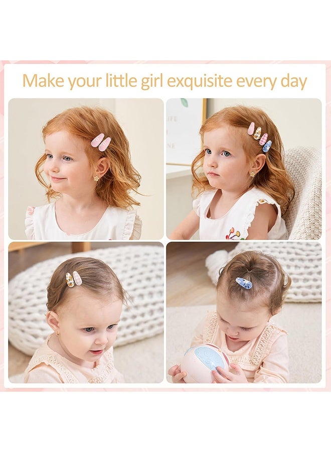 GD 20 PCS Baby Hair Clips, Toddler Barrettes Floral Print Non Slip Snap Clips, Cute Hair Accessories for Girls and Infants - Image 5