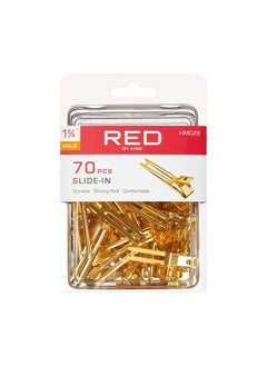 Red by Kiss Gold Metal Hair Clips Durable Sturdy Hold for Long Lasting Styling  Curl Setting RustFree Hair Pins for Thick  Thin Hair 70 SlideIn