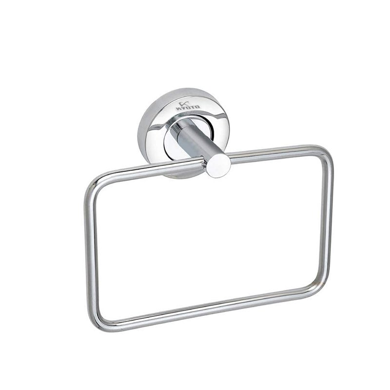 Kyoto KYOTO Towel Ring Square Stainless Steel Chrome Finished Wall Hanging Round RingTowel RingNapkin HolderTowel Hanger for Kitchen Wash Area Bathroom Accessories Pack of 1  - Image 3