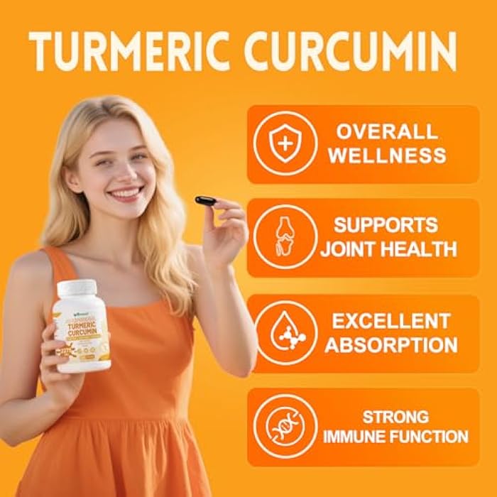 inGreens Turmeric Supplement 2275mg, 95% Curcumin, Liposomal Curcumin for Best Absorption, Curcumin Supplement for Joint Support, Bottled in USA - 60 Softgels - Image 5