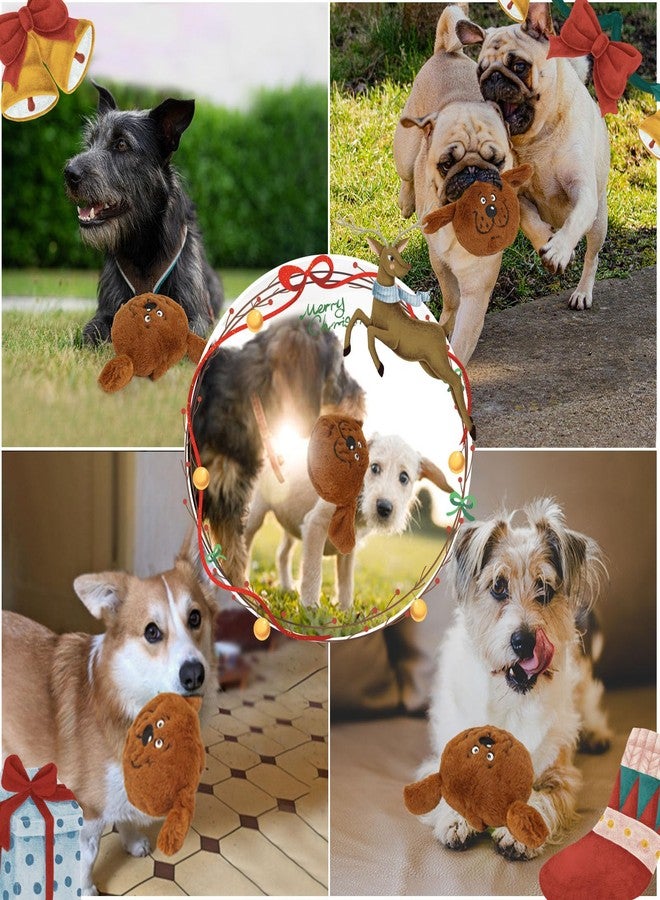 Billionchains Squeaky Dog Toys for Small and Medium Breeds, 2-in-1 Puppy Interactive Toys Dog Plush Toy with Squeaky Ball for Halloween Xmas, Brown - Image 2
