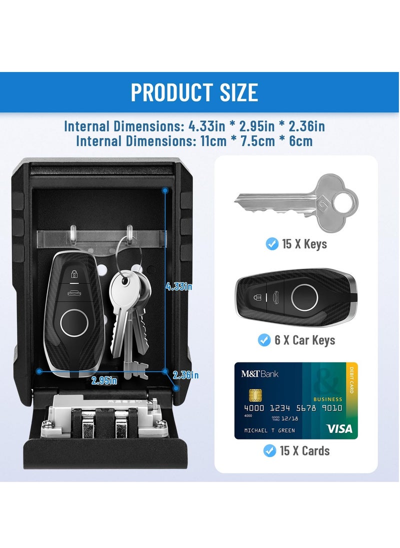 SYOSI - Large Capacity Key Lock Box, Sturdy Waterproof Wall Mount Security Lockbox for House, Garage, Office, Warehouse, Outdoor Key Hider with Code, Secure Storage for Keys - Image 1