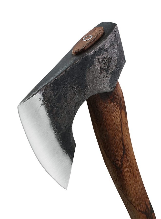 WICING 13.5 Inch Hatchet, Camping Axes and Hatchets 1065 Carbon Steel and Beech Handle, with Leather Sheath - Image 3