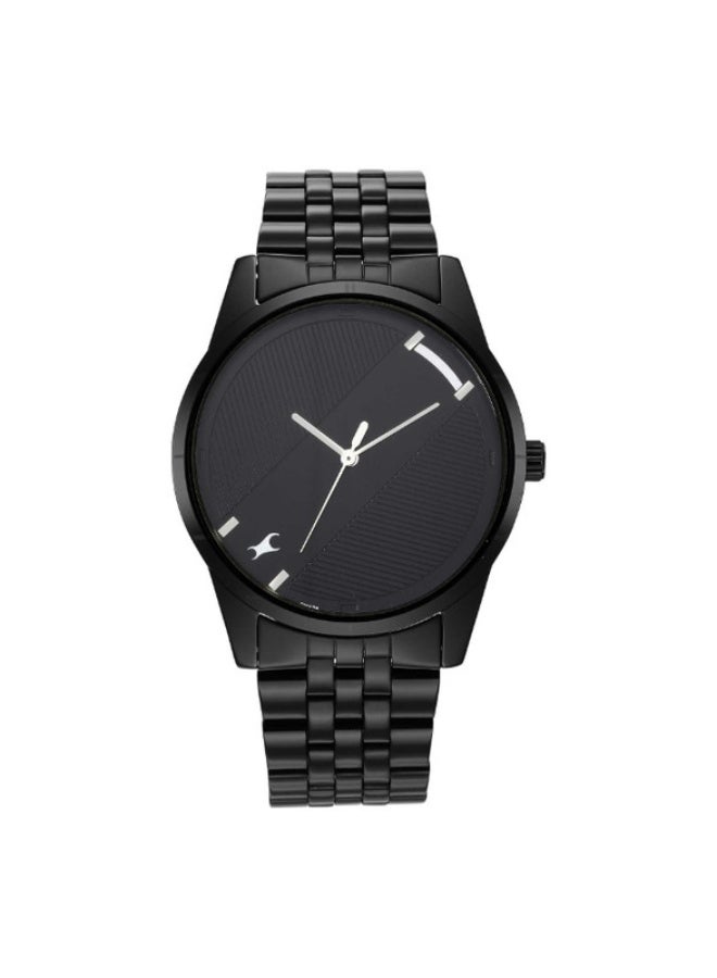 Fastrack Stunners Quartz Analog Black Dial Metal Strap Watch for Guys 3277nm01 - Image 1