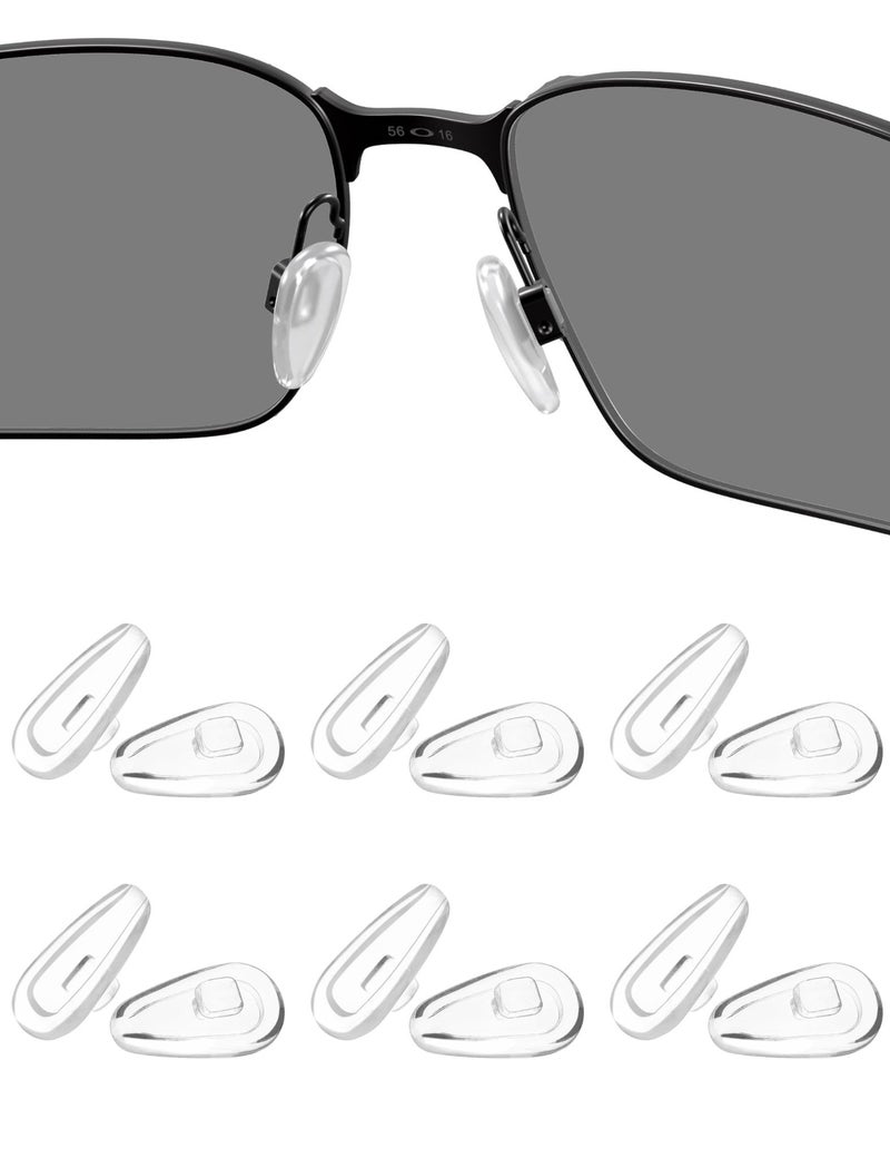 HILEEN 6 Pairs Replacement Nose Pads Nose Pieces for Oakley Lizard OX5113 OX5120|Socket 5.5 OX3218|Socket 5.0 OX3217|Socket Ti OX5019|Steel Plate OX3222|Contrail OO4147 Sunglasses | Eyeglasses - Image 1