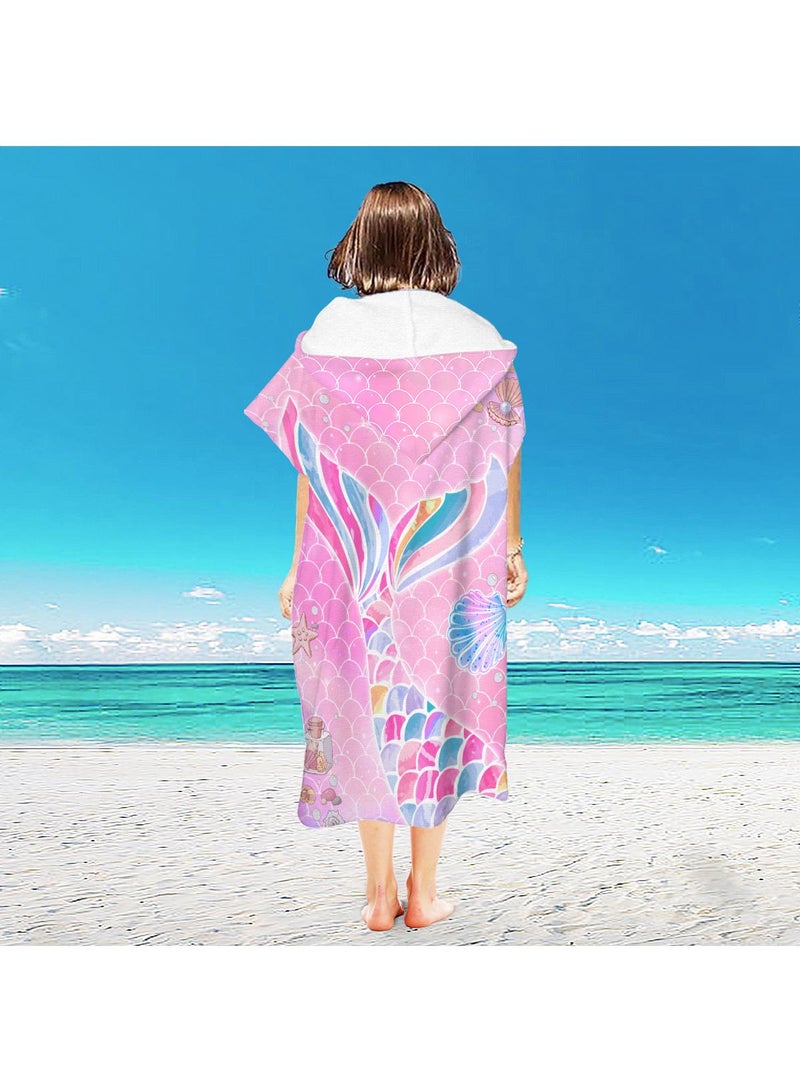 general 110*75CM Microfiber Hooded Poncho Beach Quick Drying Bathrobe Poncho - Image 1