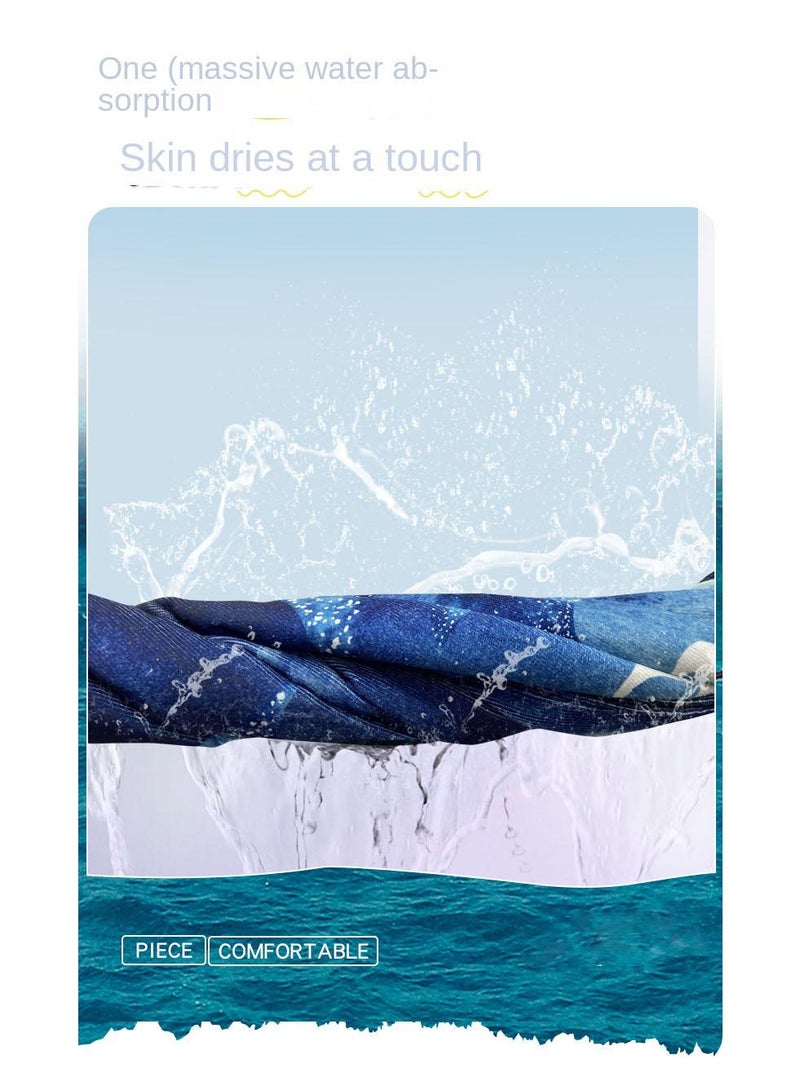 general 110*75CM Microfiber Hooded Poncho Beach Quick Drying Bathrobe Poncho - Image 2