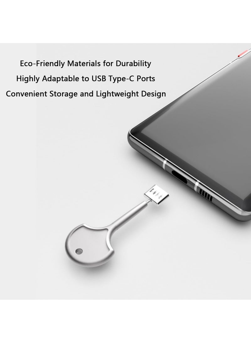SYOSI 10 Pcs Stainless Steel USB Type-C Port Lock with Metal Key, Dust Cover Female Plug Protector, Compatible with USB C Ports  - Image 4