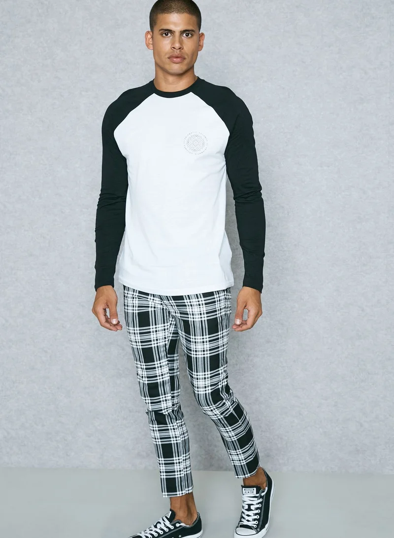 TOPMAN Printed Raglan T-Shirt