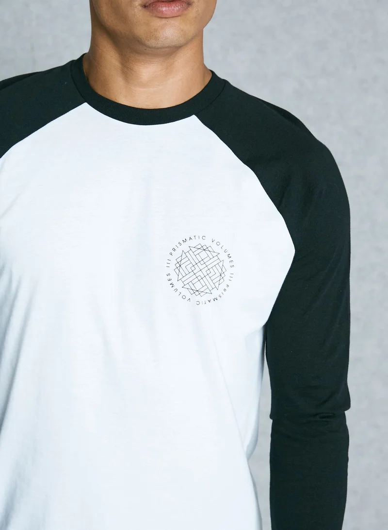 TOPMAN Printed Raglan T-Shirt
