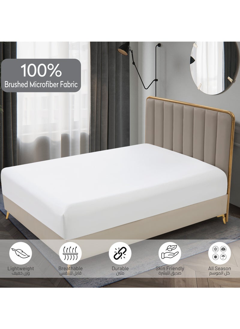 Donetella Bedding Fitted Sheet - Fits 180x200 Cm For King Bed - 3 Pcs (1 Fitted Sheet and 2 Pillowcases) - 35 Cm Deep Pocket - Solid Bed Sheet  - Image 3